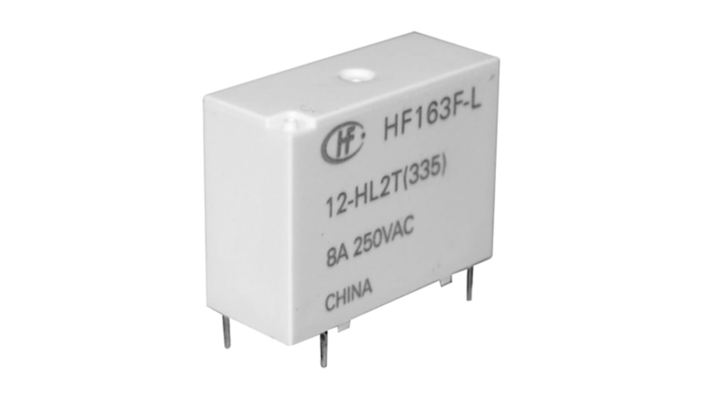 Hongfa Europe GMBH PCB Mount Latching Power Relay, 12V dc Coil, 10A Switching Current, SPST