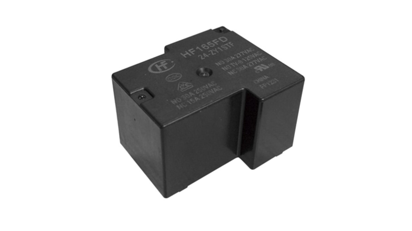 Hongfa Europe GMBH PCB Mount Power Relay, 12V dc Coil, 30A Switching Current, SPST