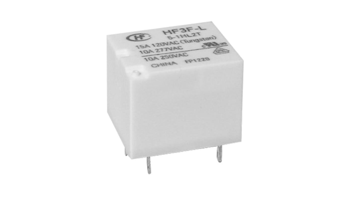 Hongfa Europe GMBH PCB Mount Latching Power Relay, 5V dc Coil, 15A Switching Current, SPST