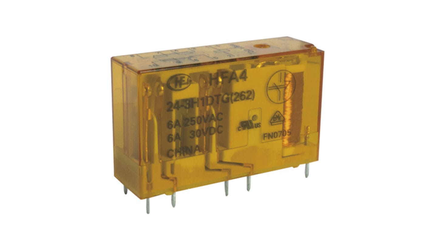 Hongfa Europe GMBH Surface Mount Force Guided Relay, 12V dc Coil Voltage, 1 Pole, DPDT