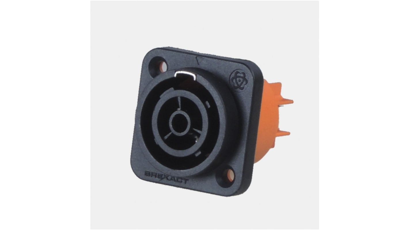 Conector de potencia compacto Hembra RS PRO, Montaje en Panel, 250 V dc, 500 V dc, 16A