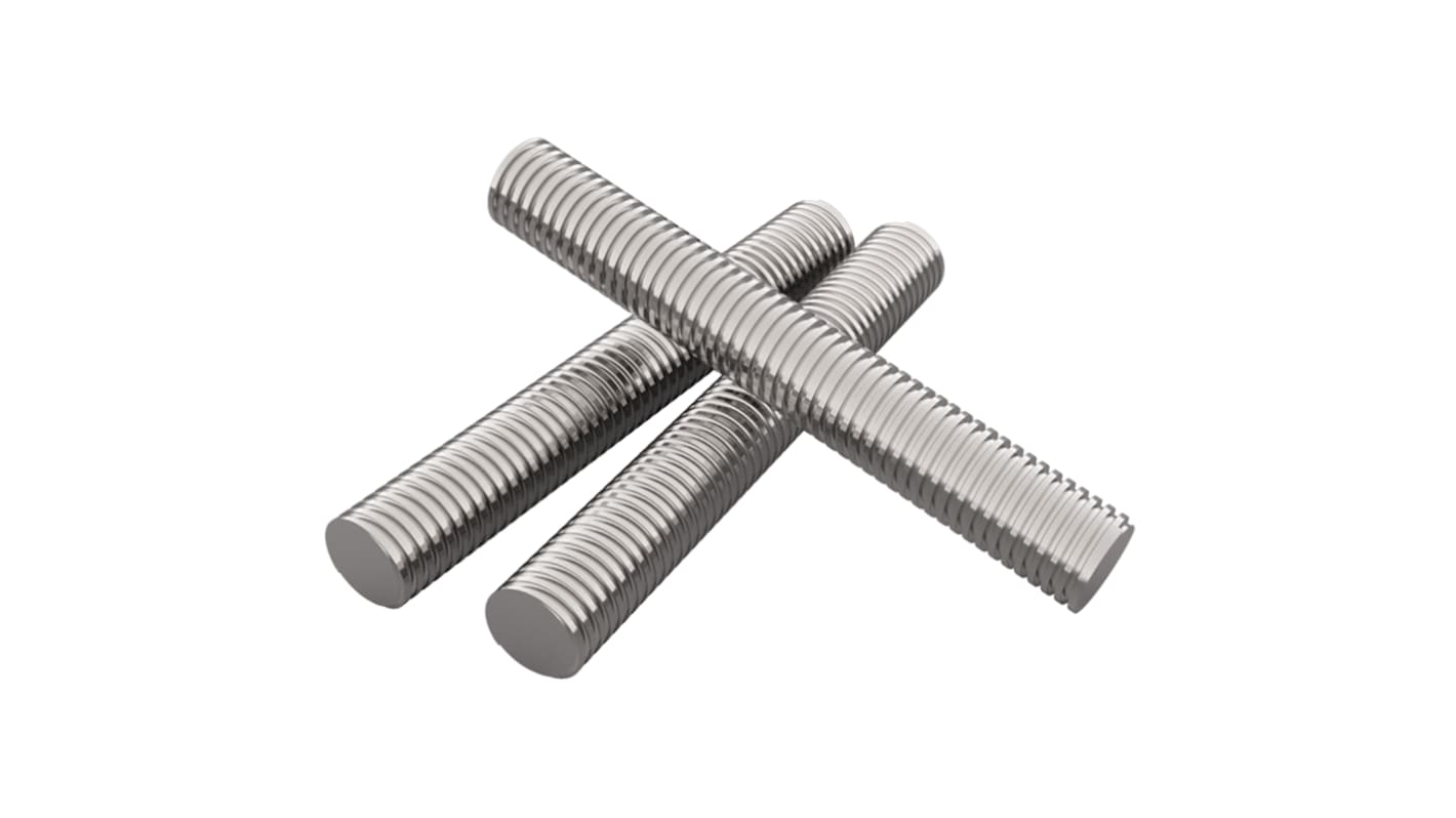 RS PRO Zinc Plated Mild Steel Threaded Rod, M6, 175mm