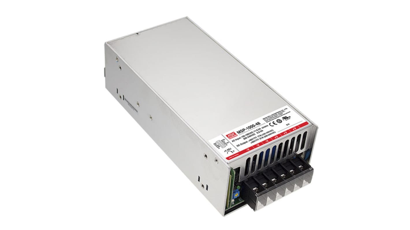 MEAN WELL Switching Power Supply, MSP-1000-12, 12V dc, 80A, 960W, 1 Output, 127 → 370 V dc, 90 → 264 V ac