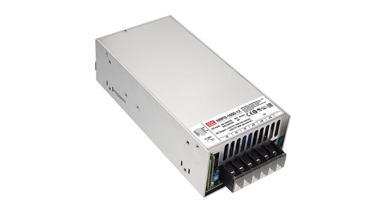 Alimentatore switching MEAN WELL HRPG-1000-12, 960W, ingresso 127 → 370 V dc, 90 → 264 V ac, uscita 12V