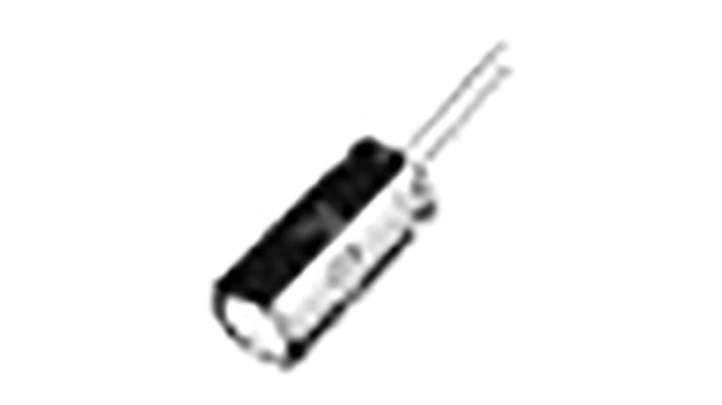 Condensador electrolítico Panasonic serie FC, 100μF, ±20%, 6.3V dc, Radial, Orificio pasante, 5 Dia. x 11mm, paso 2mm