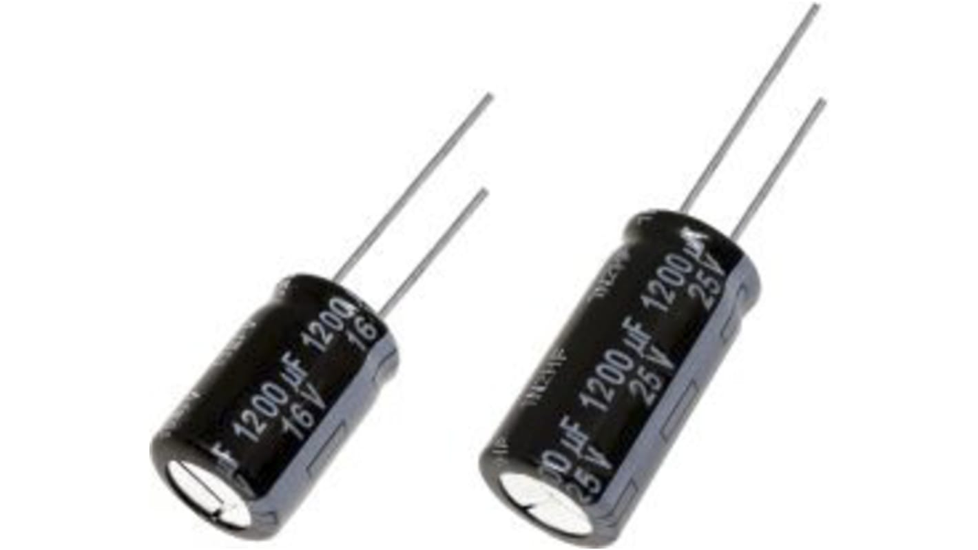 Condensador electrolítico Panasonic serie FS, 270μF, ±20%, 80V dc, Radial, Orificio pasante, 10 (Dia.) x 25mm, paso 5mm
