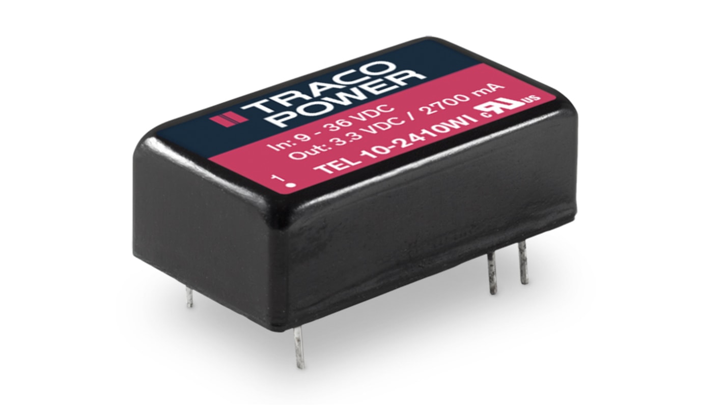 TRACOPOWER TEL 10WI DC-DC Converter, 24V dc/ 416mA Output, 9 → 36 V dc Input, 10W, Through Hole, +88°C Max Temp