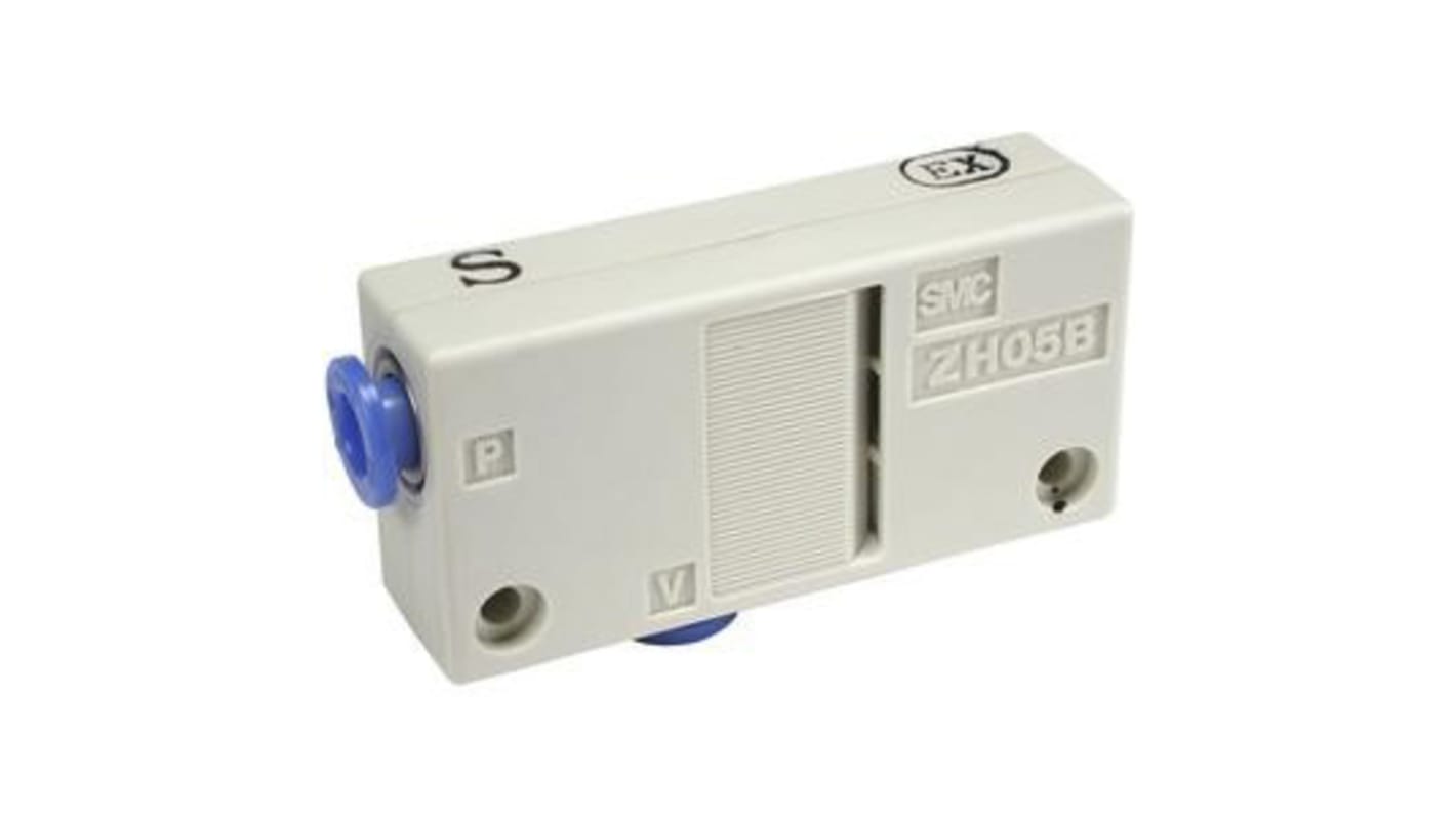 Générateur de vide SMC, buse de 1.8mm, -90kPa 76L/min.