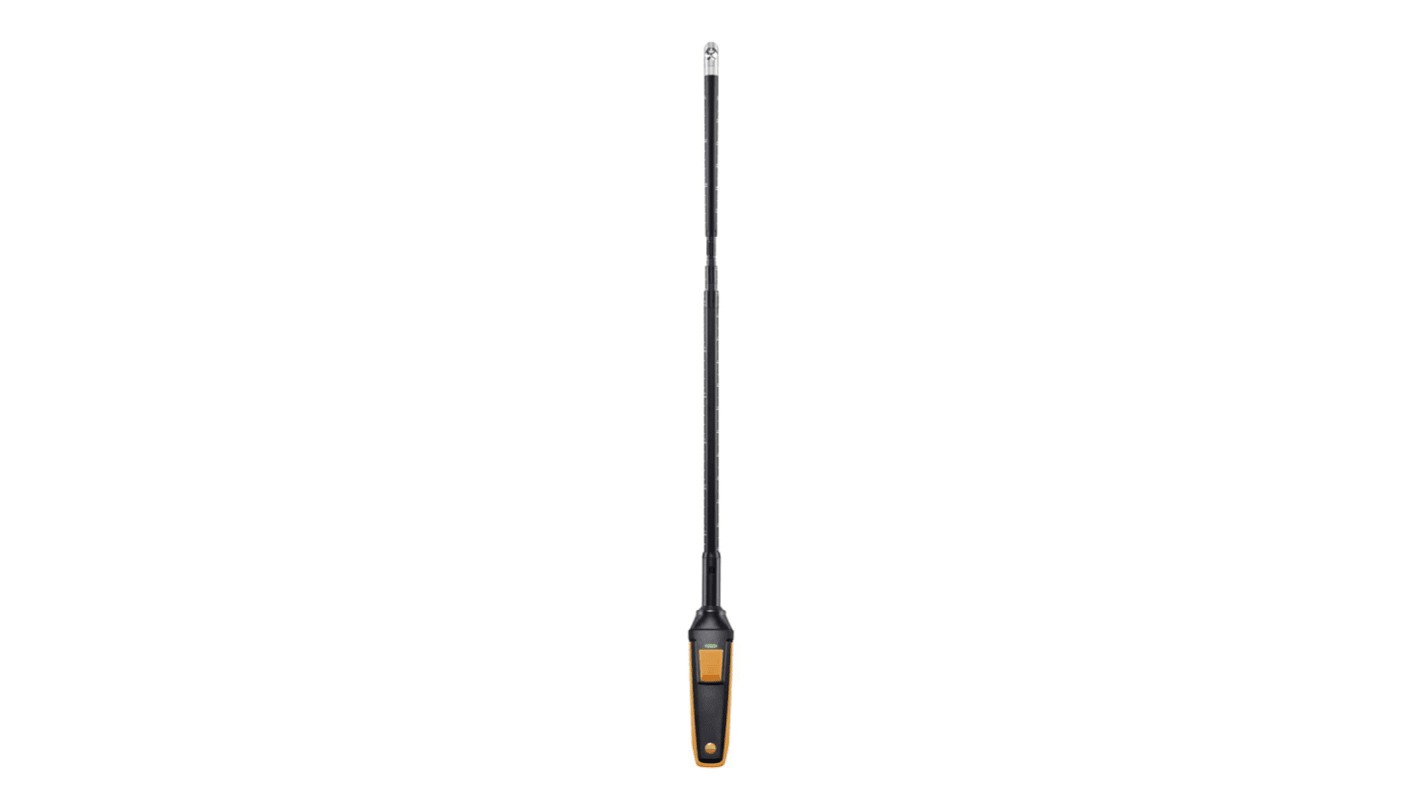 Testo Probe for Air Velocity, Temperature, Volume Flow, +70°C Max, Battery-Powered