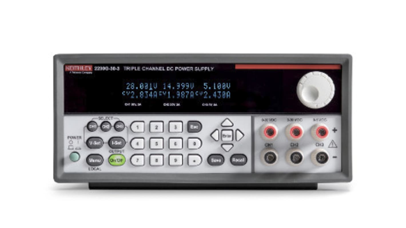 Keithley 2230G Series Digital Bench Power Supply, 0 → 30V, 0 → 6A, 3-Output, 375W - RS Calibrated