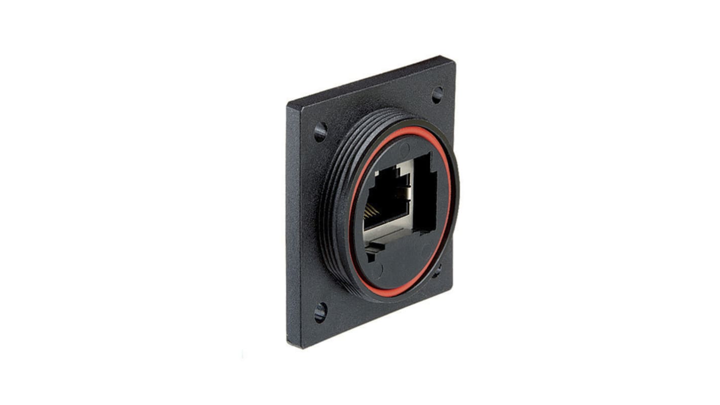 Bulgin PX0890 Series Female RJ45 Connector, Flange Mount, Cat6a