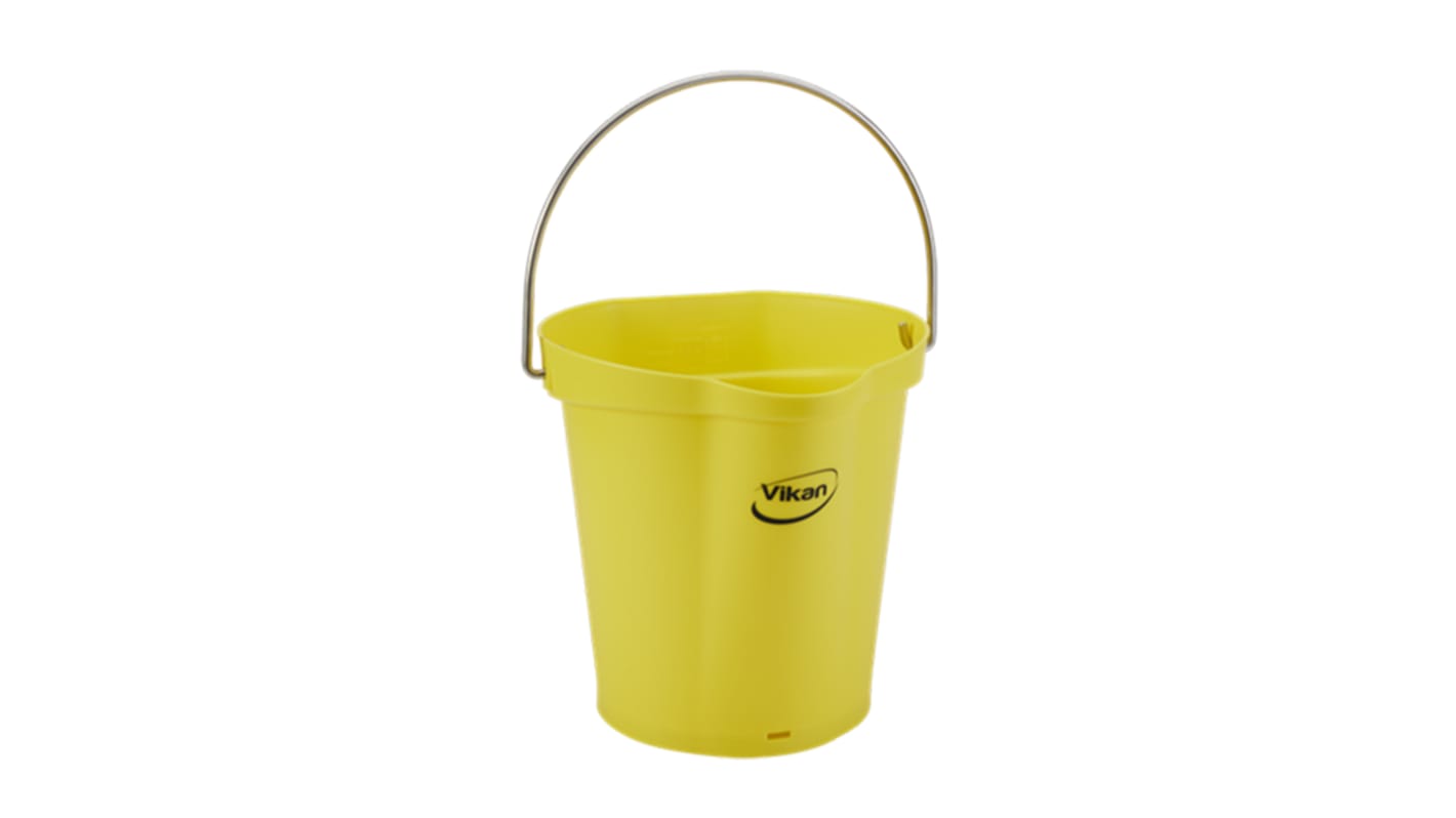 Seau en Plastique Jaune avec poignée, 6L