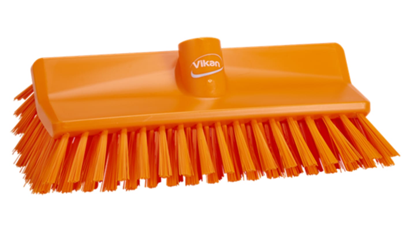 Vikan Medium Bristle Orange Scrubbing Brush, 41mm bristle length, Polyester bristle material