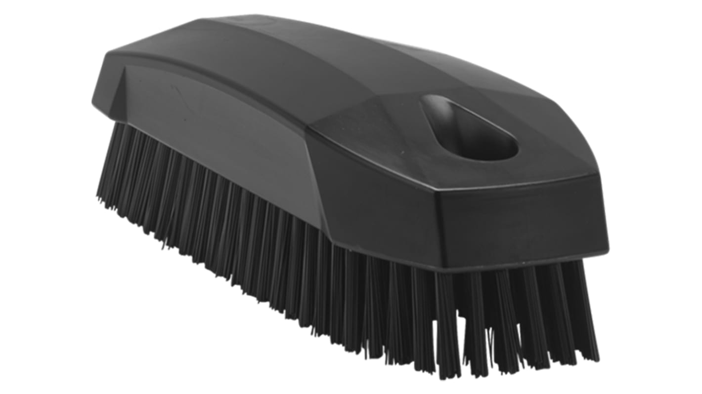 Vikan Hard Bristle Black Scrubbing Brush, 17mm bristle length, Polyester bristle material
