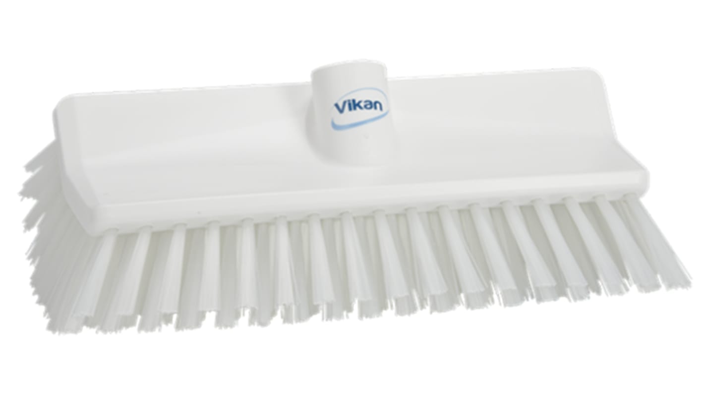 Vikan Medium Bristle White Scrubbing Brush, 41mm bristle length, Polyester bristle material