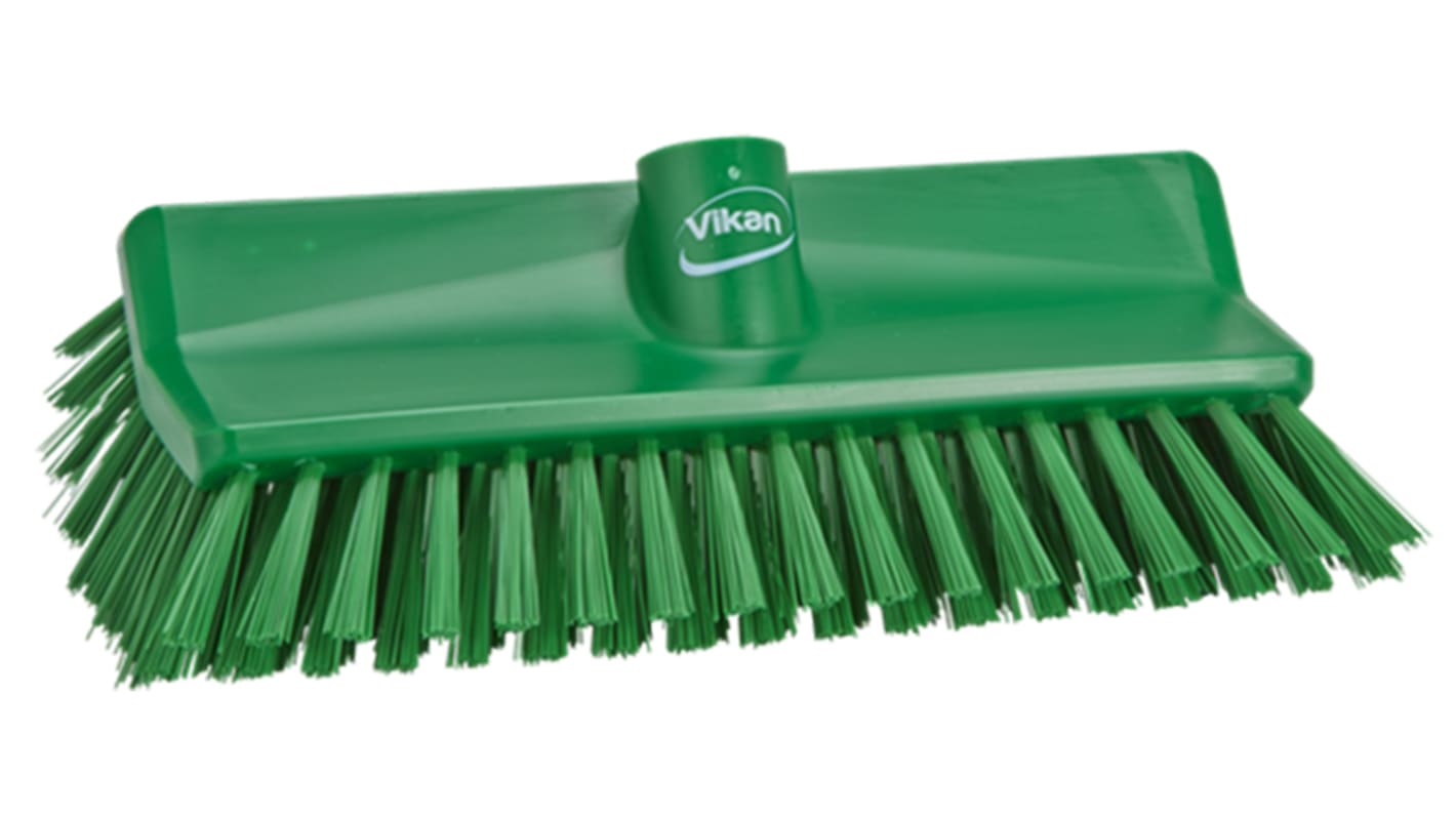 Vikan Medium Bristle Green Scrubbing Brush, 41mm bristle length, Polyester bristle material