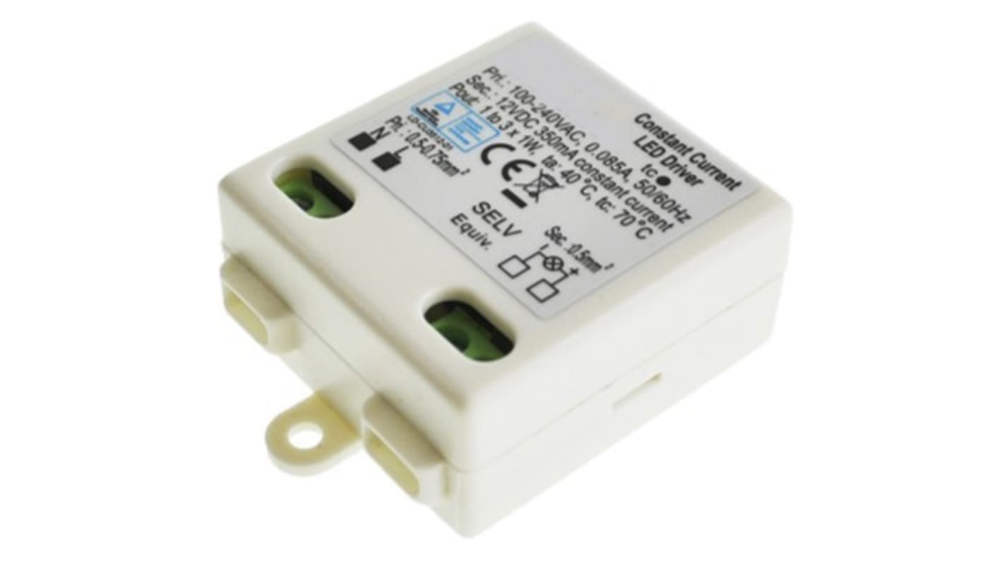 RS PRO LED meghajtó áramkör, kimeneti fesz,: 3 → 12V, 350mA, 3W IP20, állandó áram