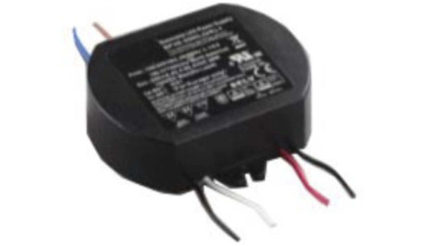 Driver LED corriente constante RS PRO, IN: 90 → 305 V ac, OUT: 42.5 → 85.5V, 350mA, 30W, regulable, IP20