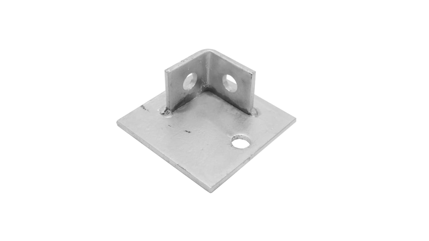 RS PRO Hot Dipped Galvanised Base Plate, 100 x 100 x 45mm