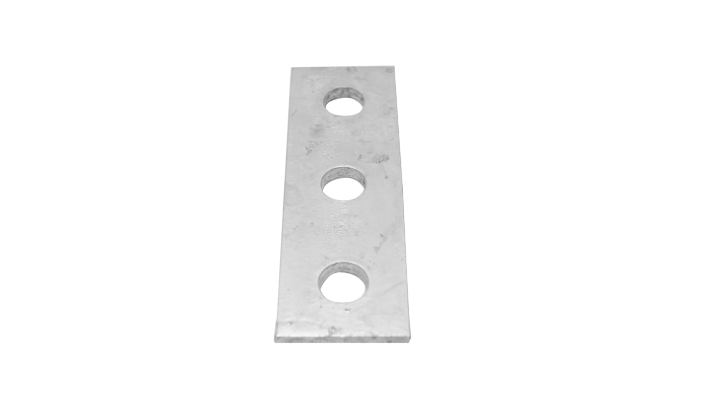 Soporte, Galvanizado en caliente, Rectangular, 3 orificios, 40 x 126 x 5mm