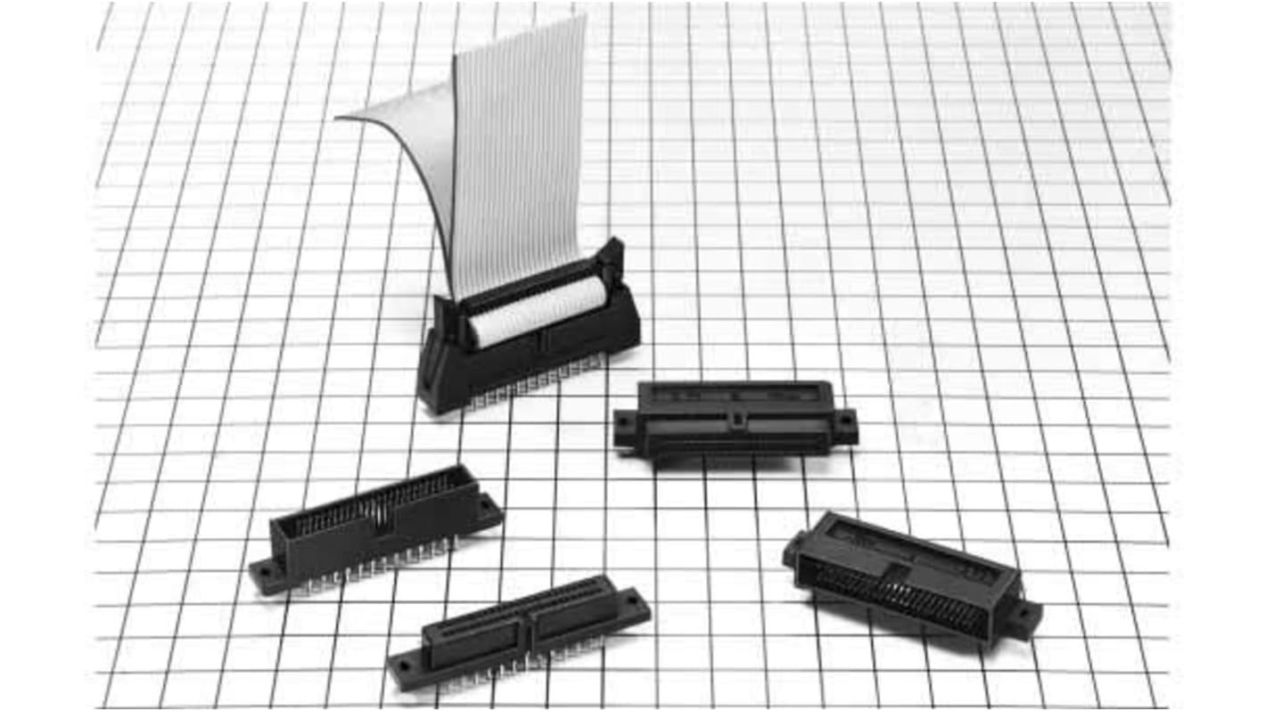 Hirose HIF6 Series Right Angle Through Hole PCB Header, 100 Contact(s), 1.27mm Pitch, 2 Row(s), Shrouded