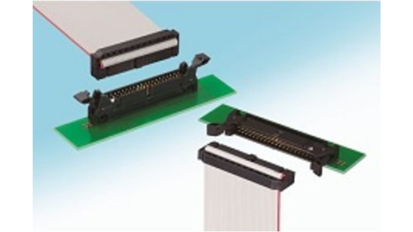 Hirose HIF3MAW Series Straight Through Hole PCB Header, 60 Contact(s), 2.54mm Pitch, 2 Row(s), Shrouded