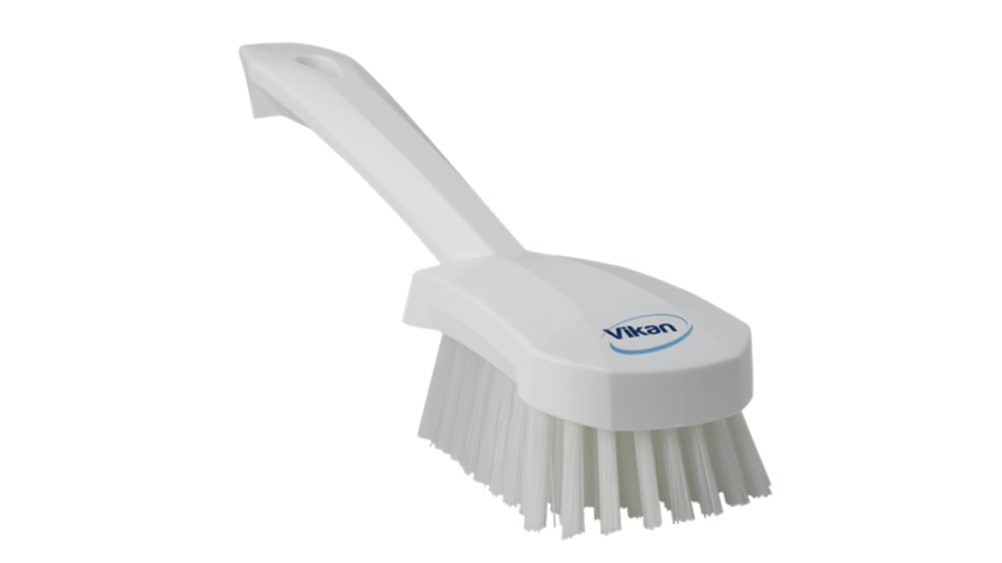 Vikan Hard Bristle White Scrubbing Brush, 36mm bristle length, Polyester bristle material