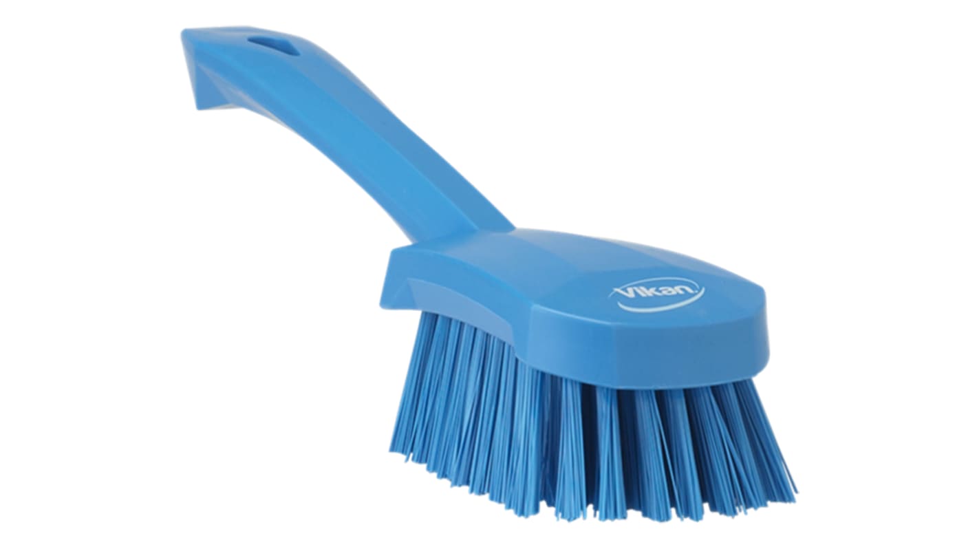 Vikan Hard Bristle Blue Scrubbing Brush, 36mm bristle length, Polyester bristle material