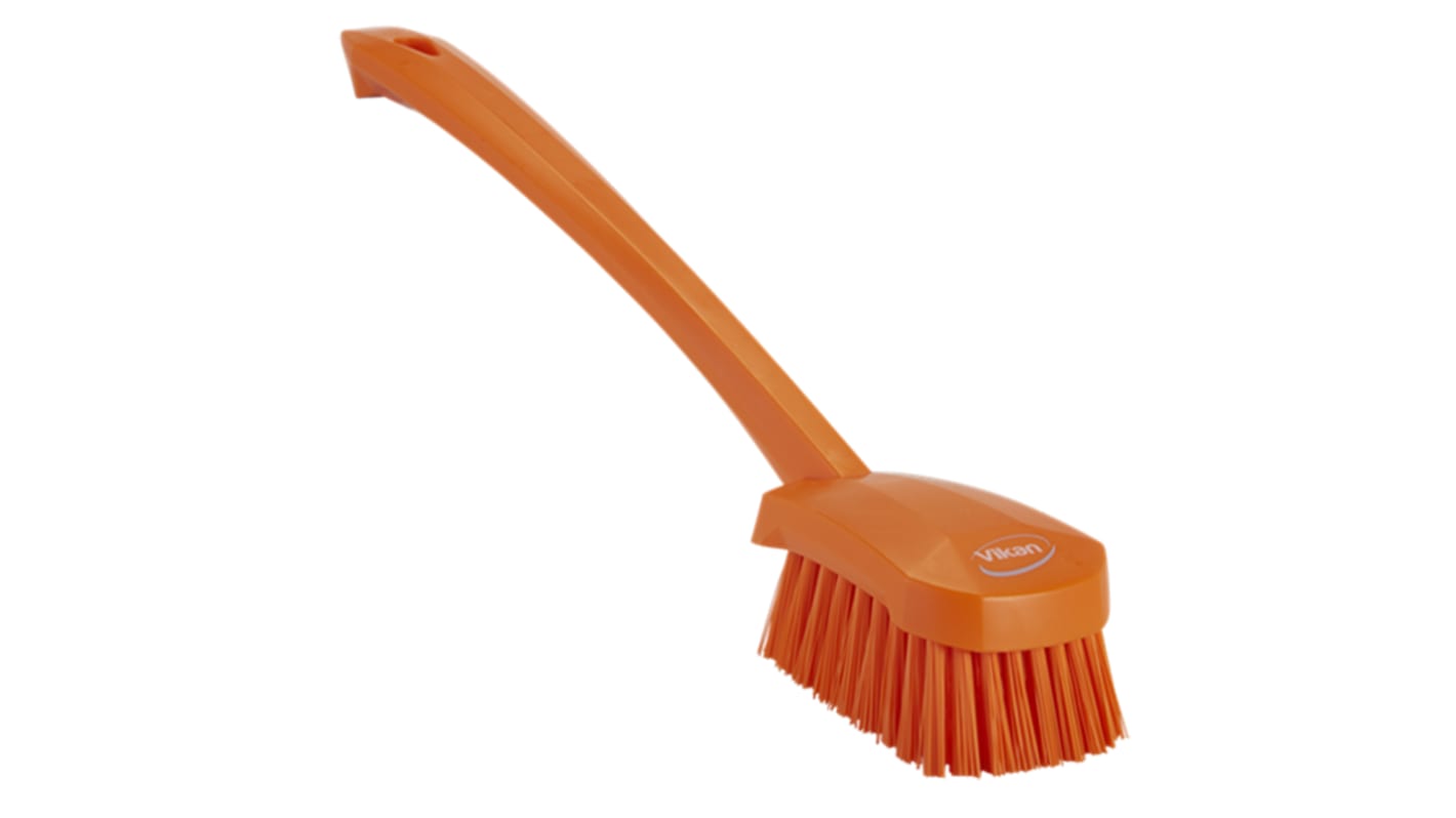 Vikan Hard Bristle Orange Scrubbing Brush, 36mm bristle length, Polyester bristle material