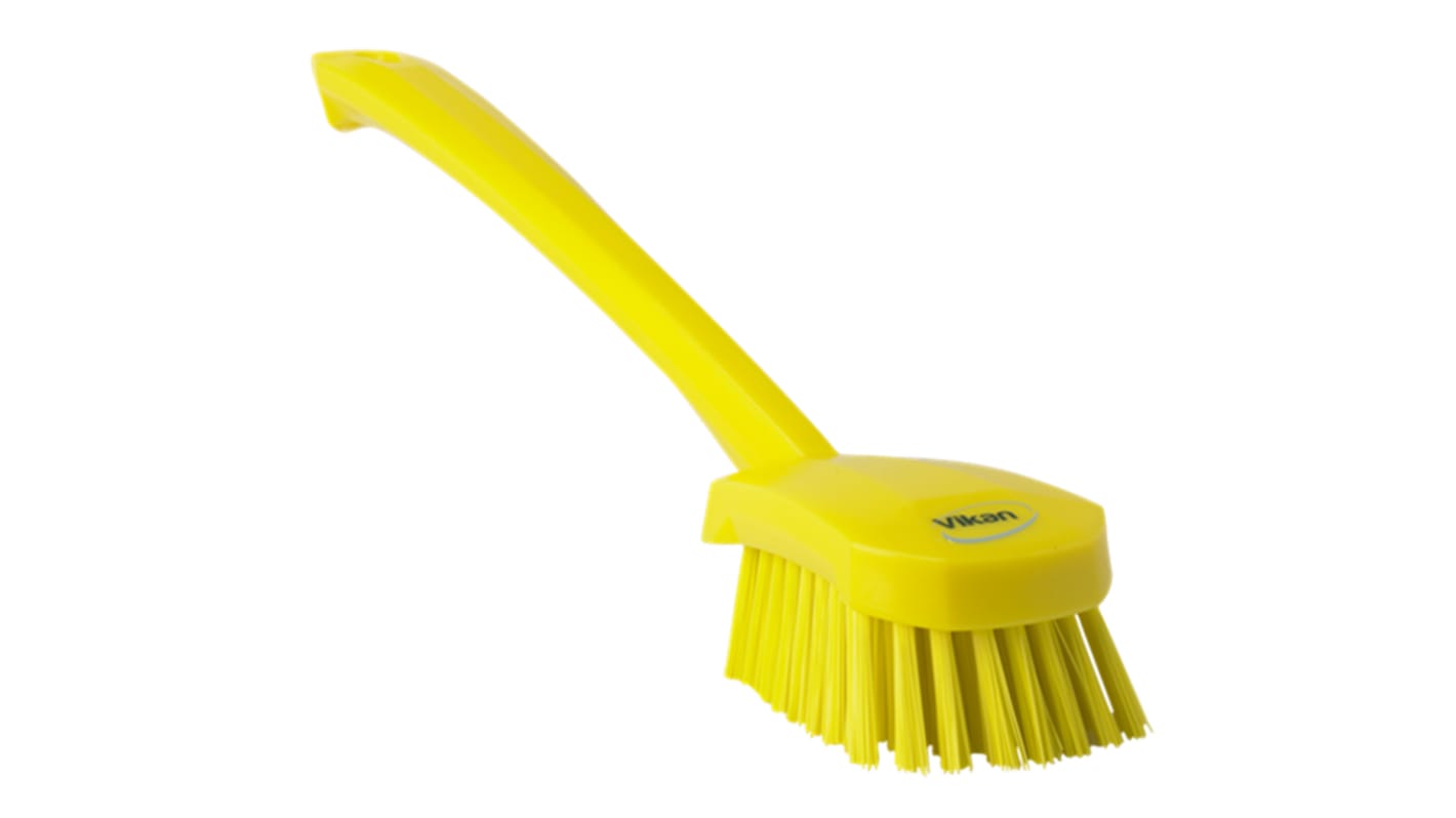 Vikan Hard Bristle Yellow Scrubbing Brush, 36mm bristle length, Polyester bristle material