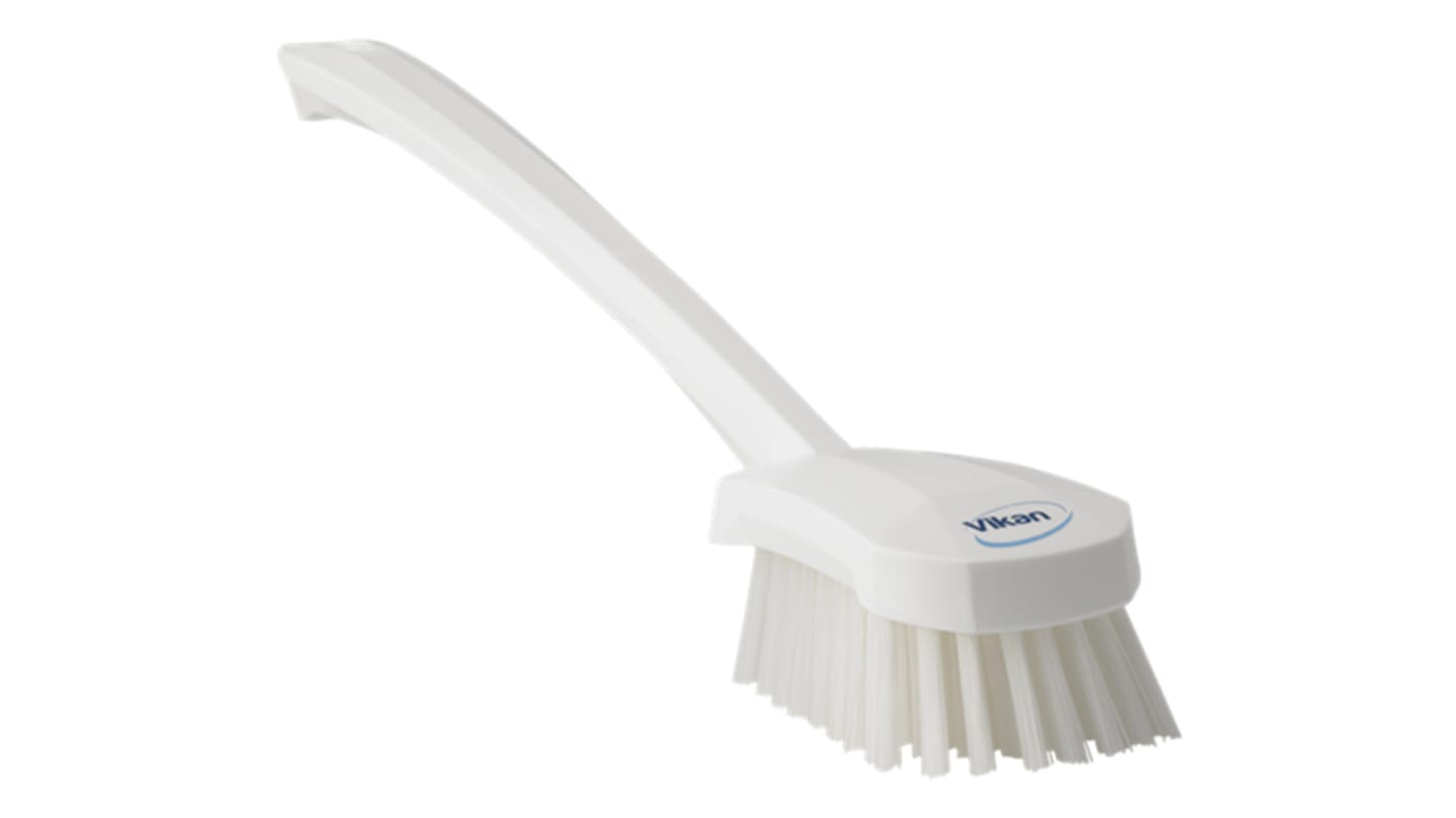 Vikan Hard Bristle White Scrubbing Brush, 36mm bristle length, Polyester bristle material