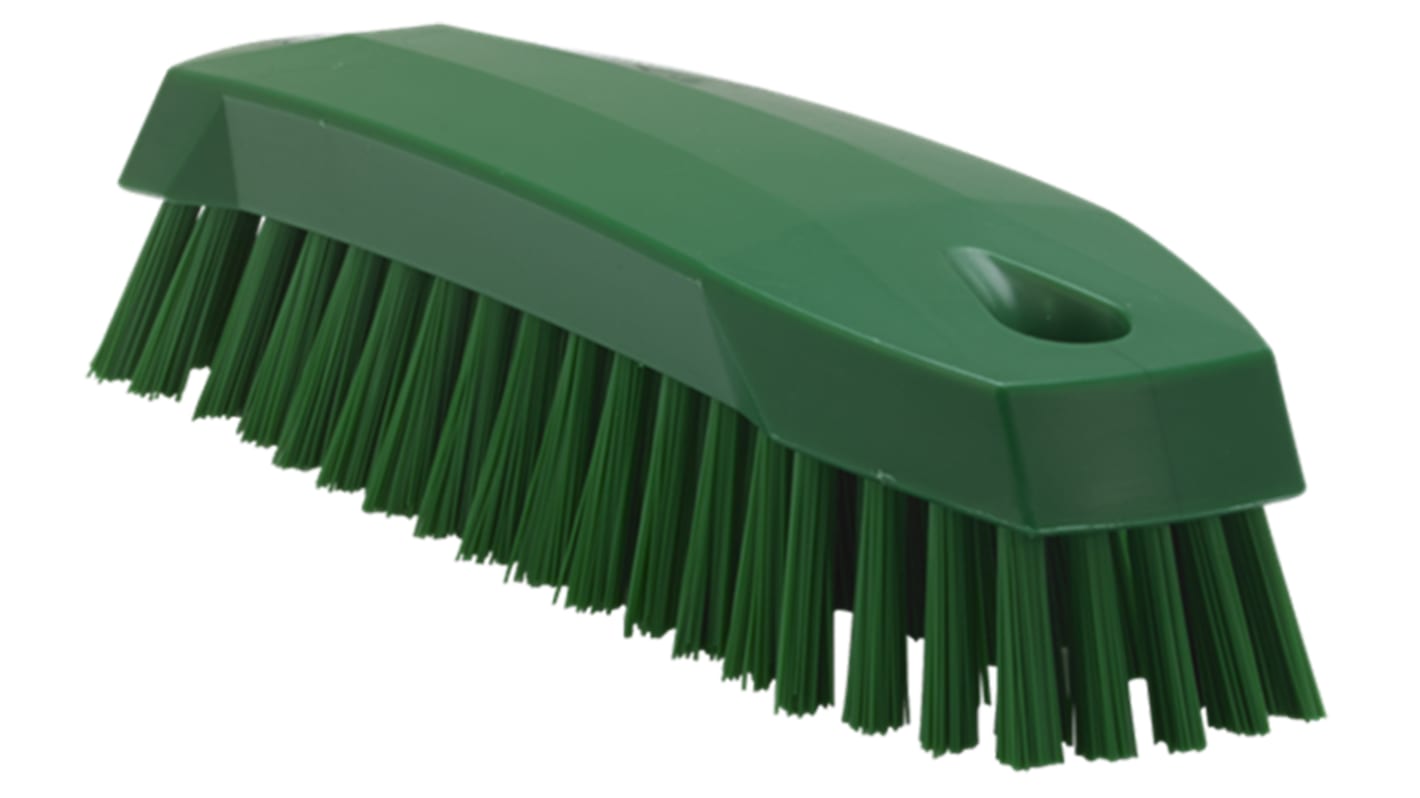 Vikan Medium Bristle Green Scrubbing Brush, 20mm bristle length, Polyester bristle material