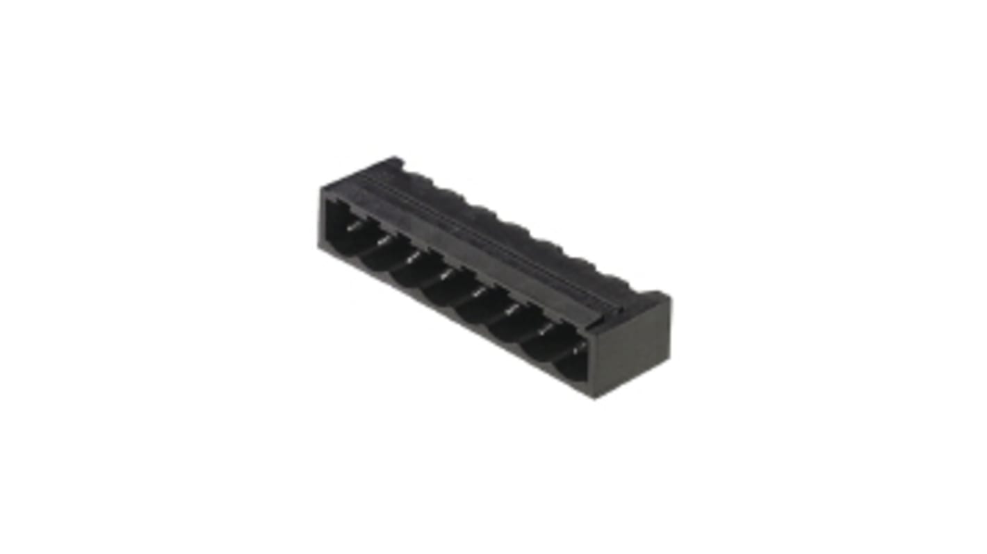 Borne para PCB Macho Ángulo recto Weidmuller de 11 vías , paso 5.08mm, 18.5A, de color Negro, montaje Montaje en