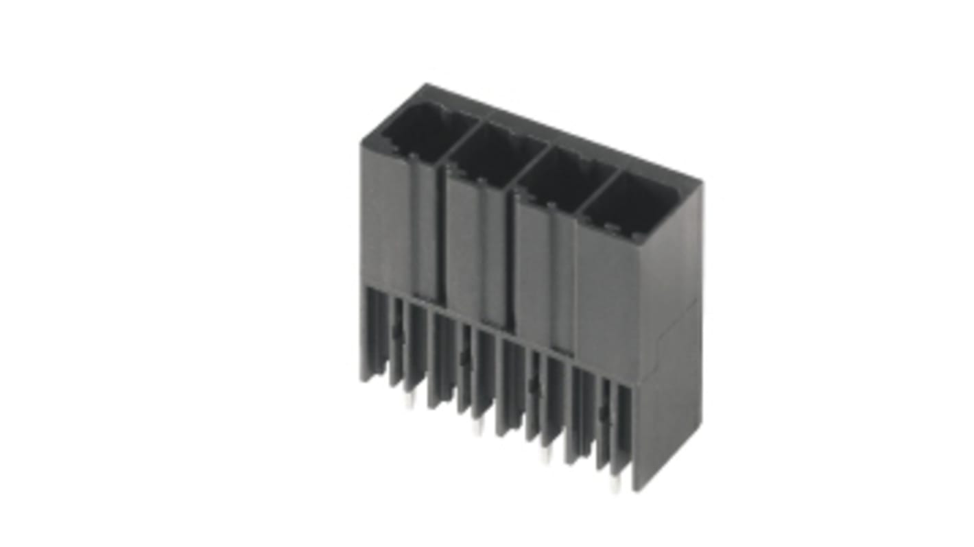 Weidmuller 7.62mm Pitch 4 Way Pluggable Terminal Block, Header, Through Hole, Solder Termination