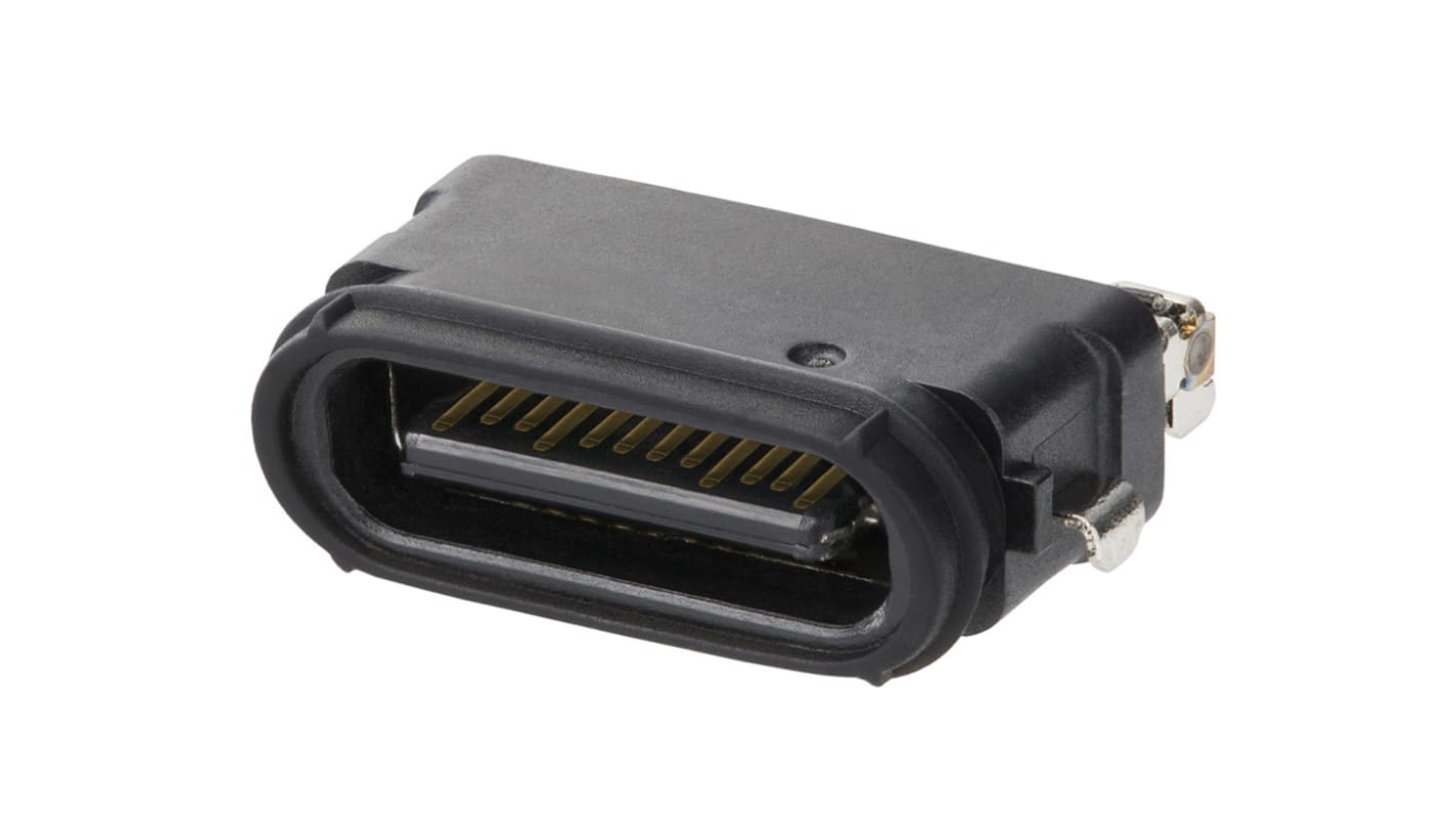 Molex USB csatlakozó Nő Derékszögű, Felületszerelt, verzió: 3.1, 30.0 V, 6.0A