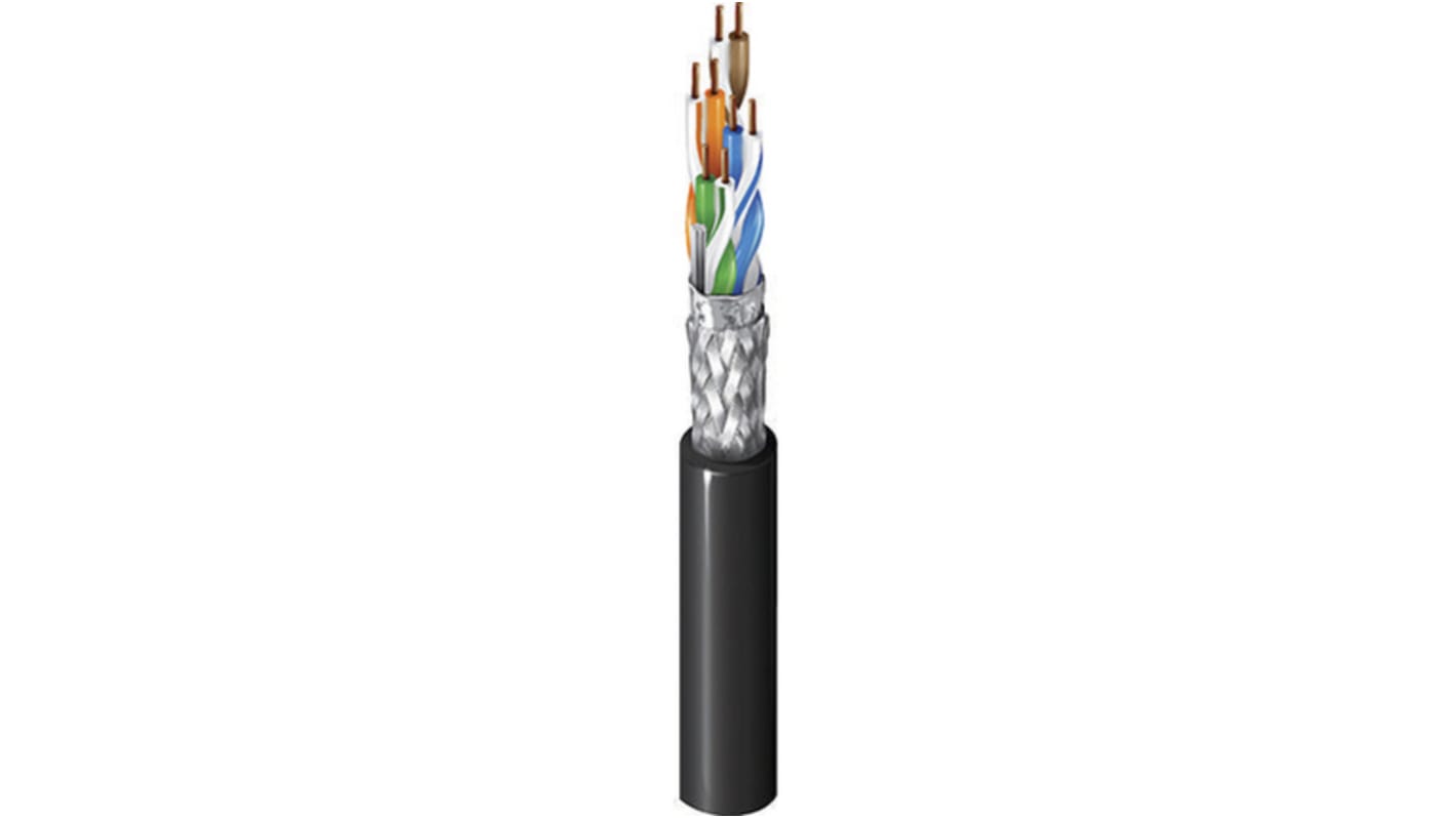 Cavo Ethernet Cat5e (U/UTP) Belden, guaina in LLDPE col. Nero, L. 305m, Senza terminazione