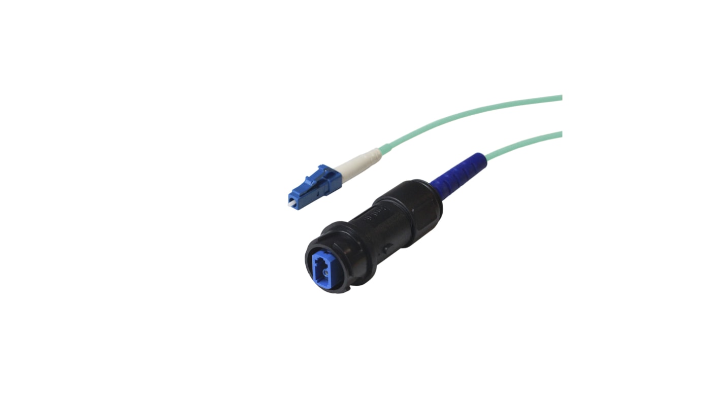 Fibra ottica a Modo multiplo Bulgin, curvatura min 10 mm, guaina in Bassa densità di fumo, senza alogeni (LSZH) Azzurro