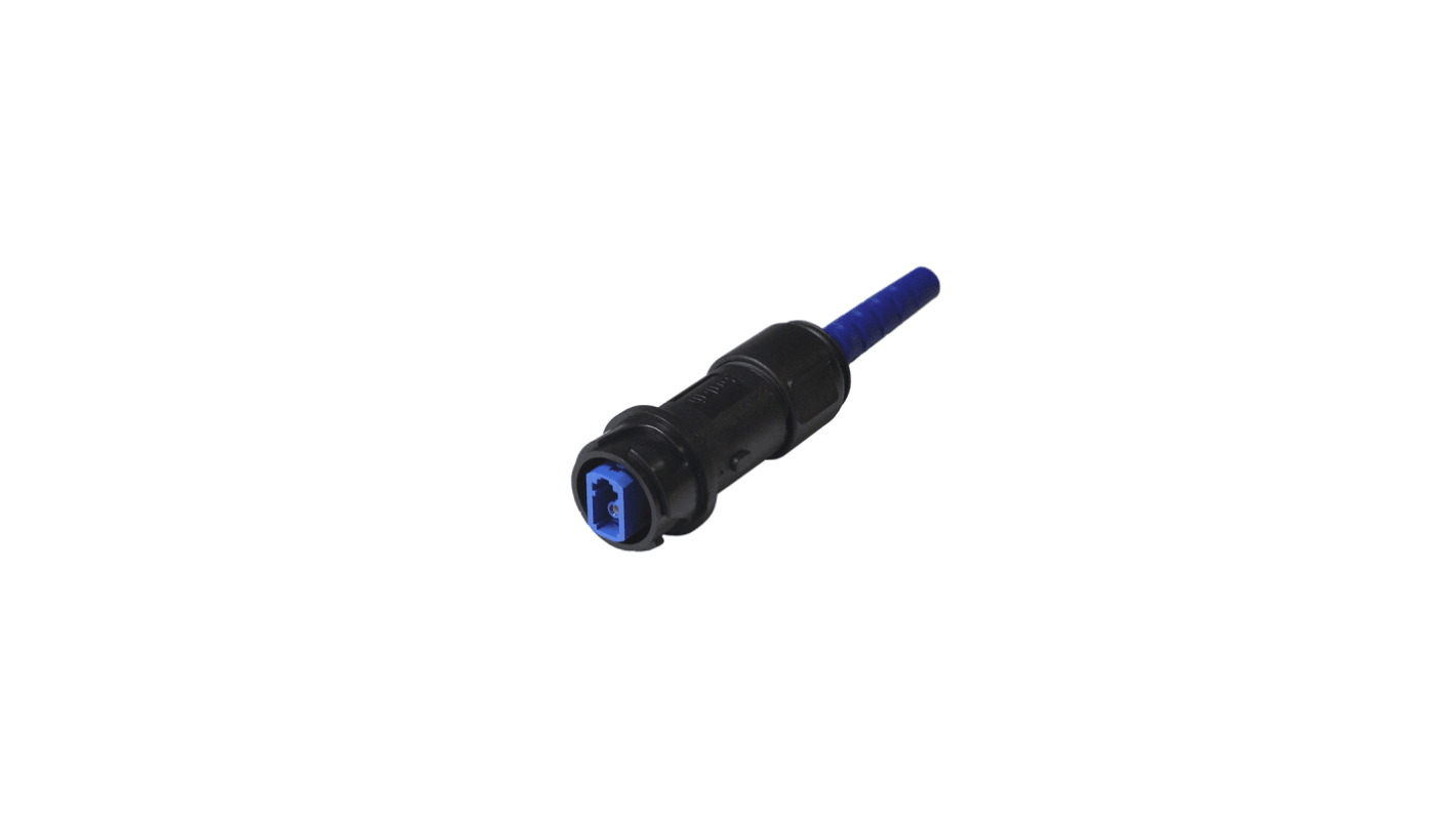 Conector de fibra óptica LC Bulgin serie 4000, de color Negro, Símplex