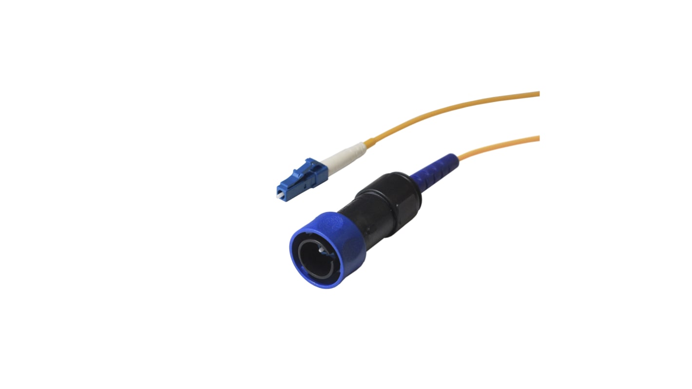 Bulgin LC to LC Simplex Single Mode OS1 Fibre Optic Cable, 9.5/125μm, Yellow, 5m