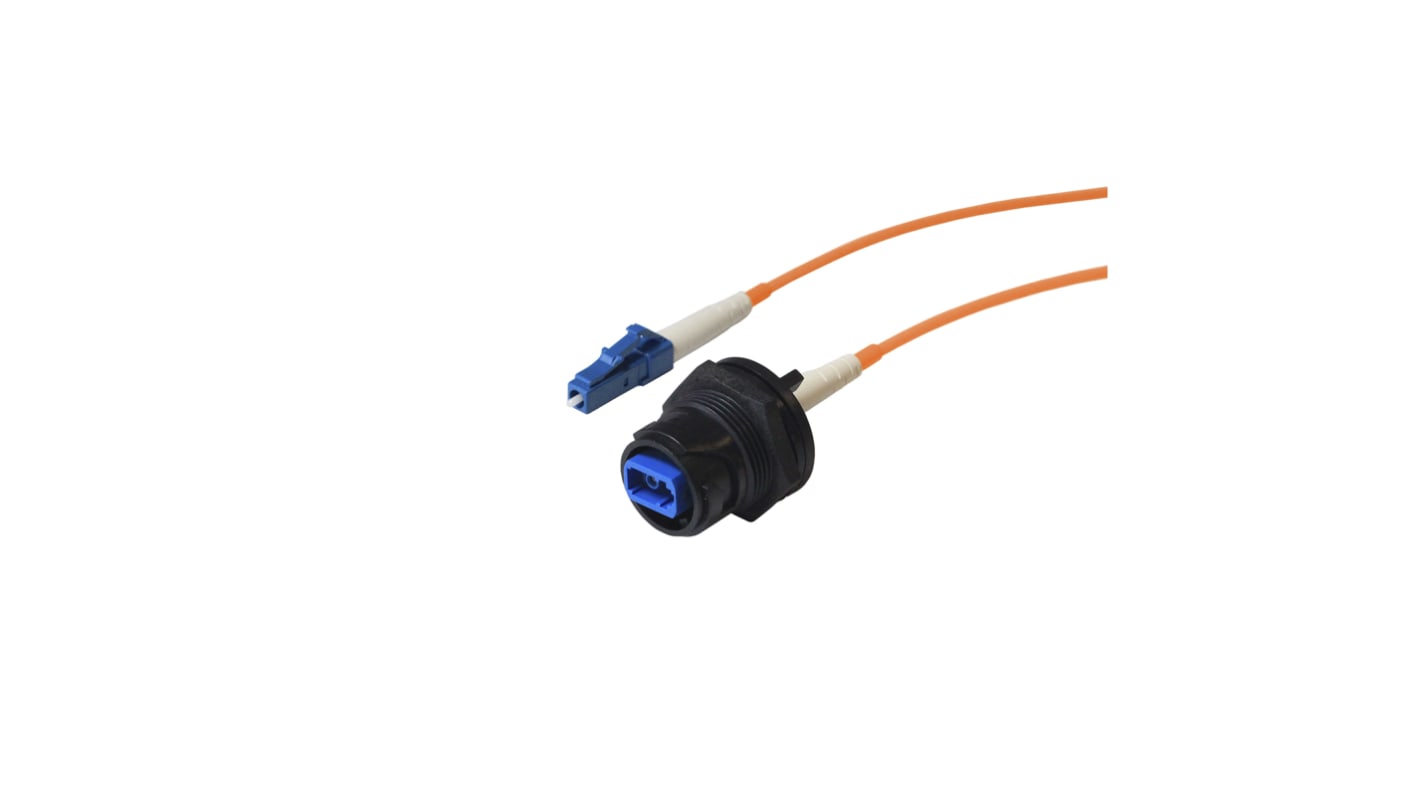 Bulgin LC to LC Simplex Multi Mode OM1 Fibre Optic Cable, 62.5/125μm, Orange, 1m