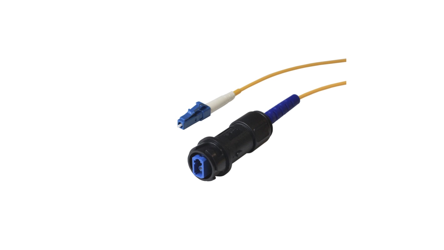 Bulgin LC to LC Simplex Single Mode OS1 Fibre Optic Cable, 9.5/125μm, Yellow, 5m