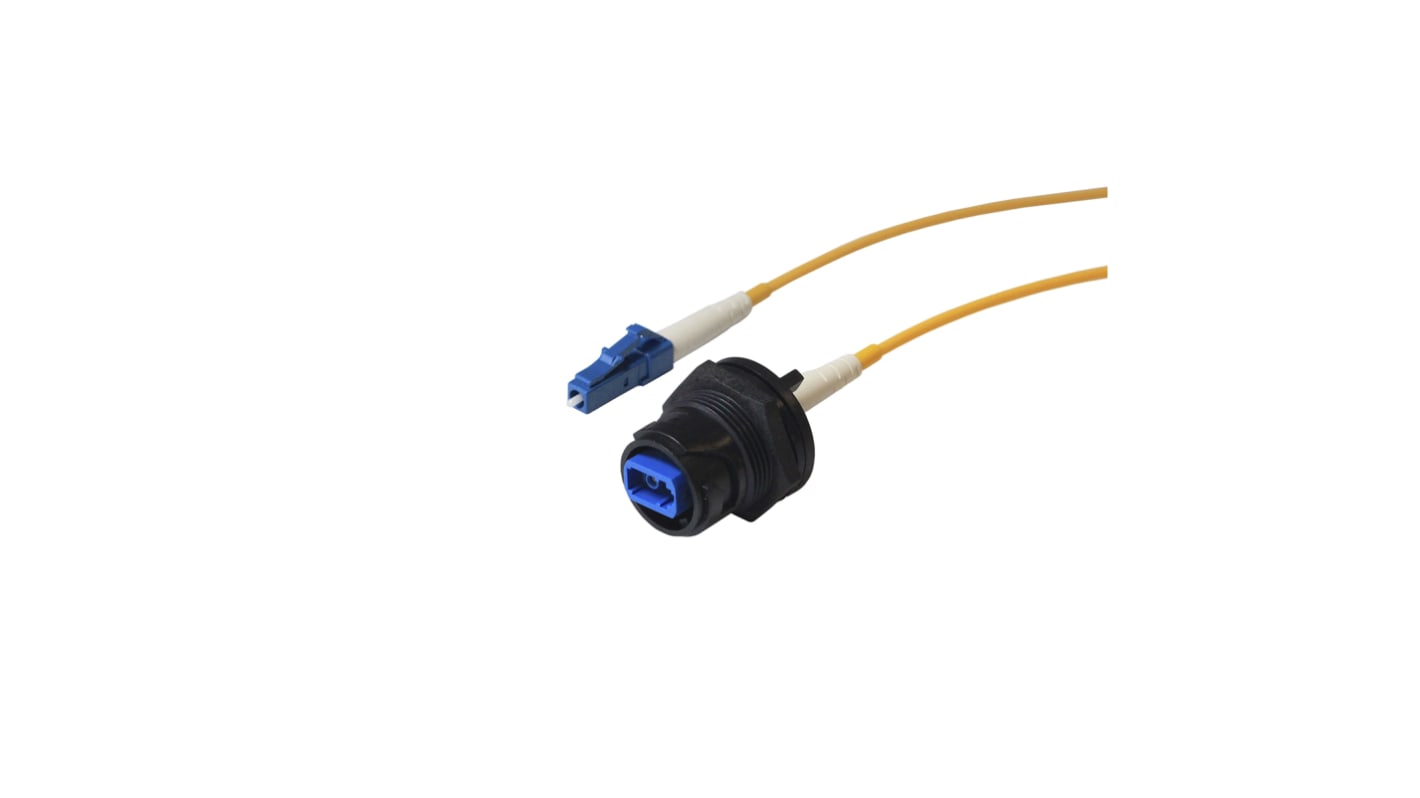 Fibra ottica a Modo singolo Bulgin, curvatura min 10 mm, guaina in Bassa densità di fumo, senza alogeni (LSZH) Giallo