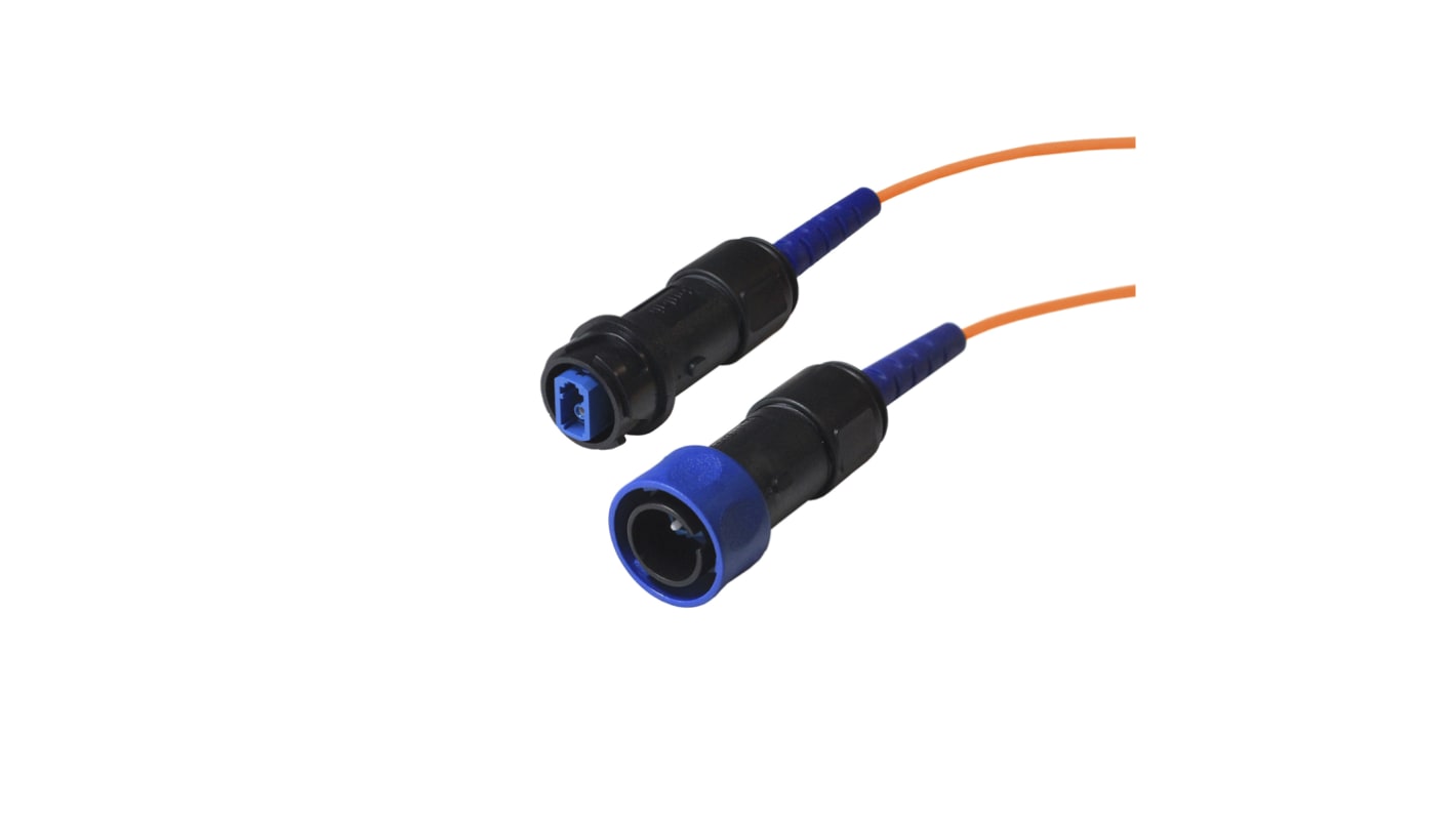 Bulgin OM1 Multi Mode OM1 Fibre Optic Cable, 62.5/125μm, Orange, 25m