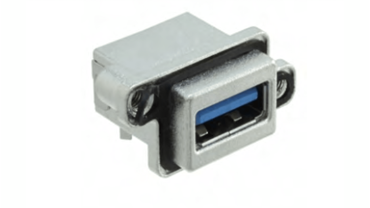 Conector USB Amphenol ICC MUSBR-3593-M0, Hembra, , 1 puerto puertos, Recto IP67, Montaje en PCB, Versión 3.0, 500.0 V.,