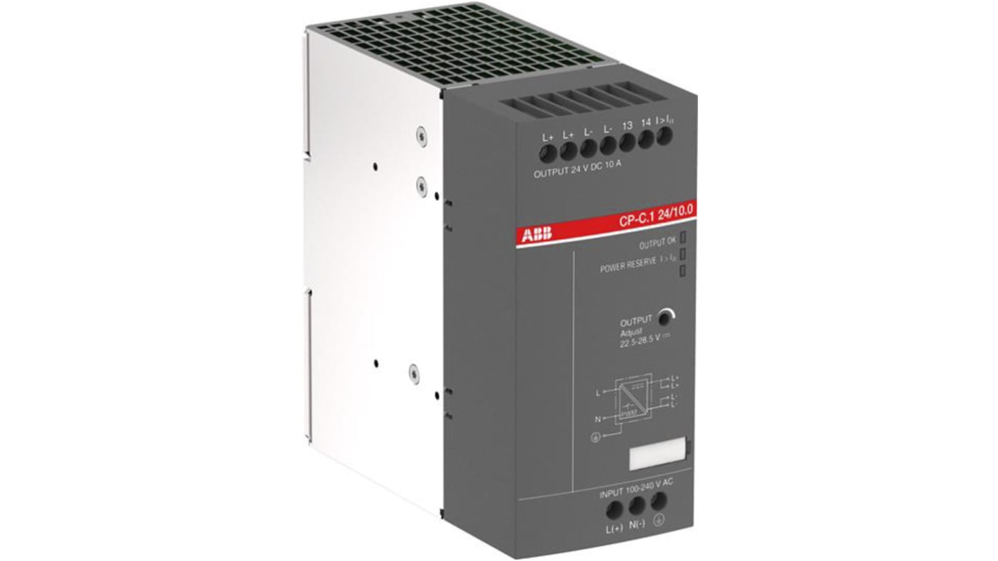 ABB CP-C.1 Switched Mode DIN Rail Power Supply, 85 → 264 V ac / 90 → 300V dc ac, dc Input, 24V dc dc