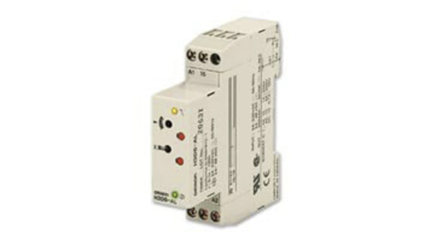 Omron H3DS Series DIN Rail Mount Timer Relay, 24 → 230 V ac, 24 → 48V dc, 2-Contact, 0.1 s → 120h,