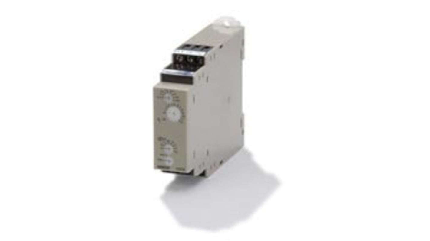 Omron H3DK Series DIN Rail Mount Timer Relay, 12V dc, 2-Contact, 0.1 s → 100h, DPDT