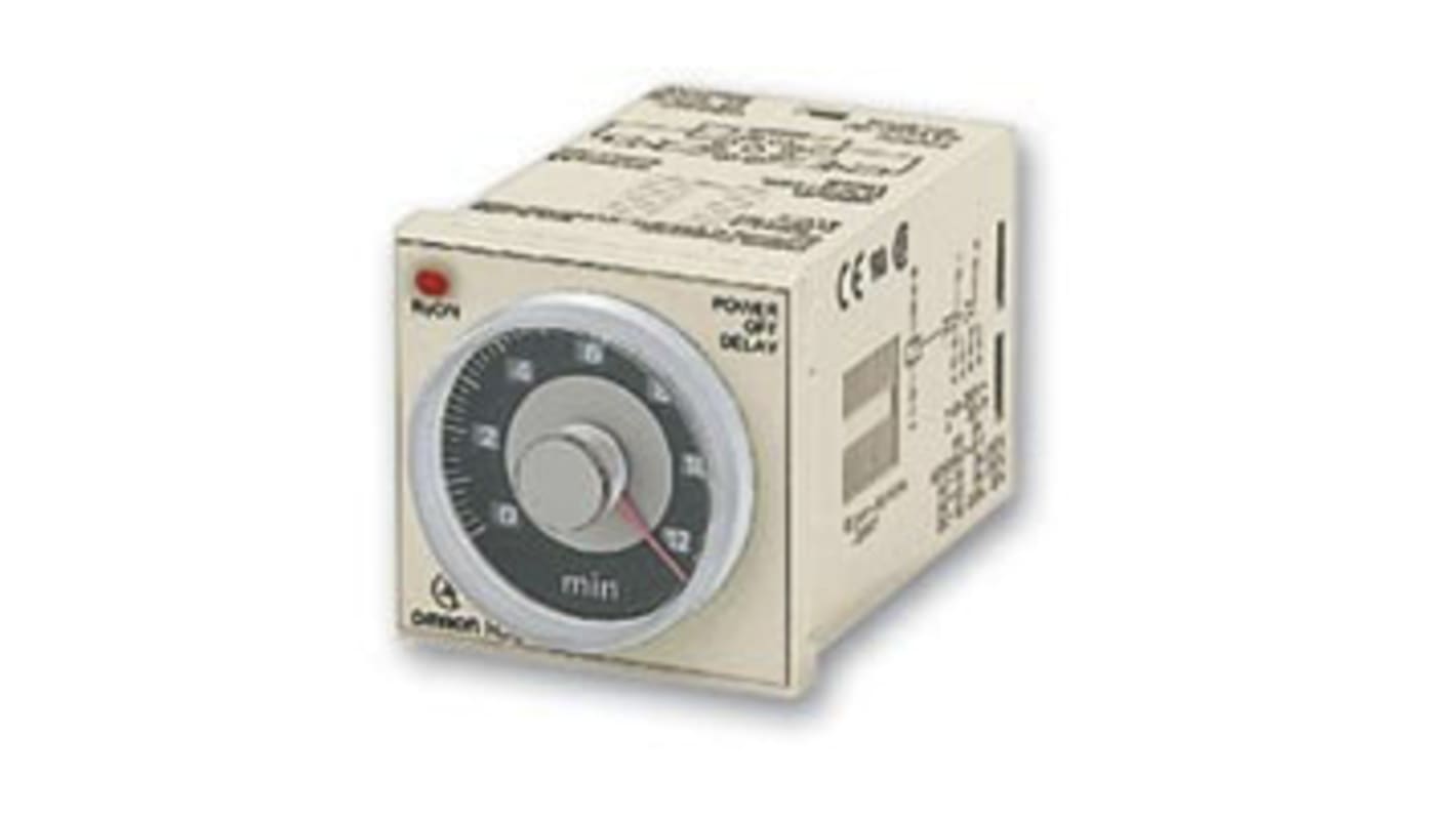 Omron H3CR Series DIN Rail Mount Timer Relay, 200 → 240V ac, 2-Contact, 0.05 → 12s, DPDT