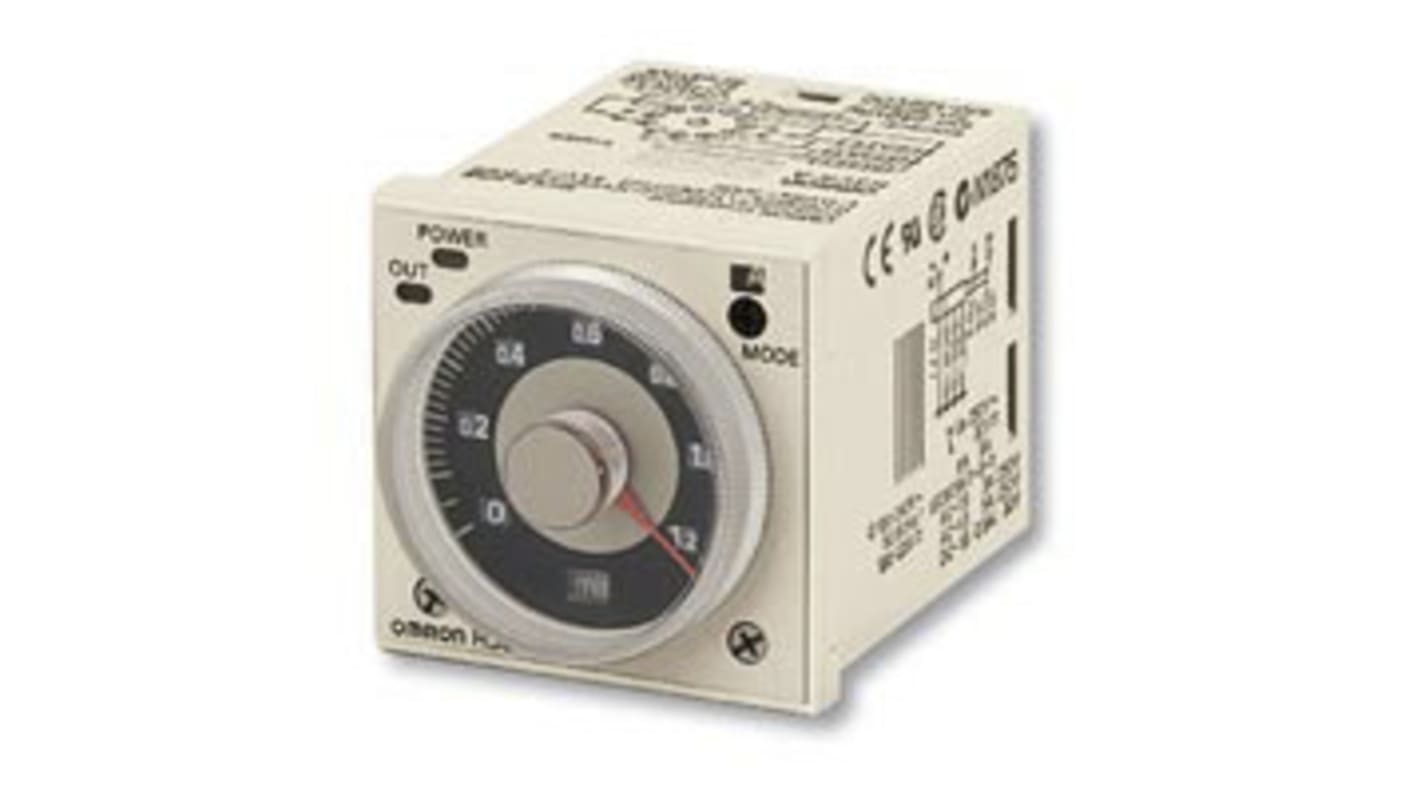 Omron H3CR Zeitrelais, DIN-Schienen, 0.05 s → 300h, 12 → 48 V dc, 24 → 48V ac Multifunktion