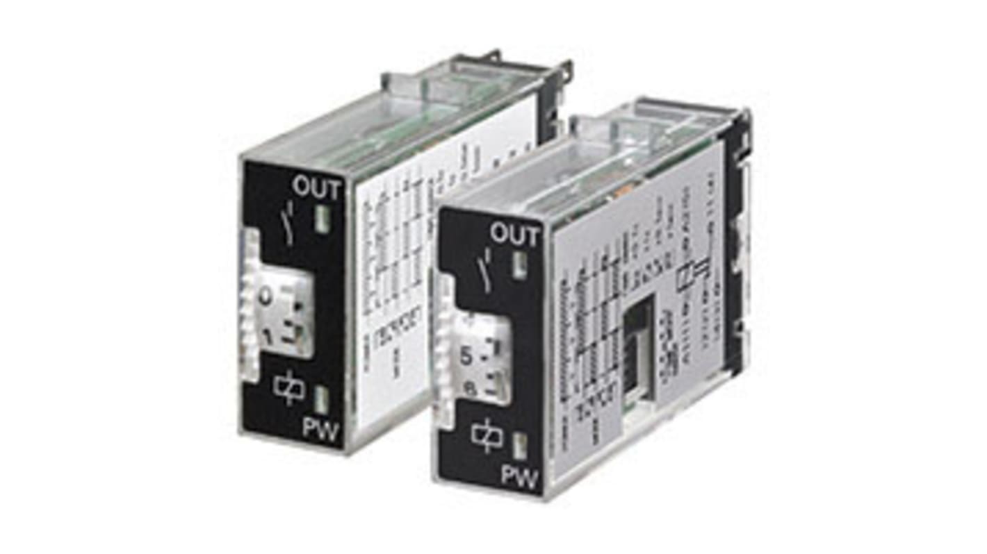 Omron H3RN Series Panel Mount Timer Relay, 12V dc, 1-Contact, 0.1 min → 100h, DPST